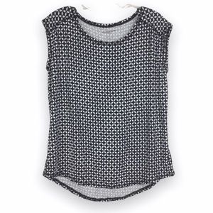 Liz Claiborne‎ Weekend Womens Size Medium M Black White Pattern Top Shirt Blouse
